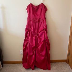 Blondie Nites by Linda Bernell Hot Pink Strapless Gown